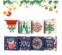 LearnLyrics Cartes de vacances | Lot de 8 cartes de vœux d'art en strass - Kits de fabrication de cartes de Noël, cartes postales de vacances, cartes de peinture à cristal pour Noël, cartes