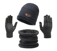 LearnLyrics Ensemble bonnet, écharpe, gants d'hiver | Ensemble bonnet écharpe et gants, ensemble bonnet, écharpe, gants, accessoires d'hiver pour homme et femme, gris, Refer to description