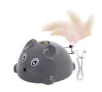 LearnLyrics Jouet Automatique pour Chats | avec à Chat et Cloche activée par Le Mouvement - Souris électrique avec à Chat pour Chatons | Ennui et Exercice Stimulant pour