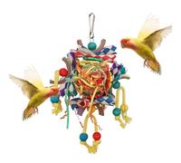 LearnLyrics Jouets de déchiquetage de papier d'oiseaux, jouets de cage à oiseaux, jouets en papier râpés avec boule colorée, papier d'alimentation design crochet en métal pour oiseaux