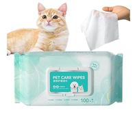 LearnLyrics Lot de 100 lingettes humides naturelles de toilettage pour chiens - Lingettes humides pour chat - Lingettes humides de bain pour chiens, chiots, chats, chatons, lapins