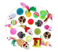 LearnLyrics Lot de 20 Jouets pour Chat, résistants aux morsures, pour Une Utilisation à la Maison, au Parc, dans Le Jardin et à l'extérieur