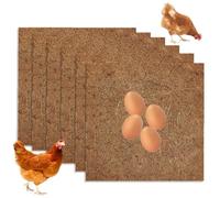 LearnLyrics Lot de 6 Tapis de Nidification - Litière de Nidification pour Poules | Tapis de Sol lavables pour Cage à œufs - Confortables et réutilisables - Fibre - 33 x 33 x 1 cm
