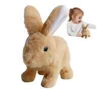 LearnLyrics Mon Jouet Lapin Réaliste - Peluche Interactif Électronique Qui Bouge Parle | Lapin Doux pour Garçons Filles | Figurine D’Animal Mignon avec Mouvement Et Effets Sonores