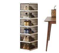 LearnLyrics Organisateur pour chaussures, porte-chaussures pliable, économe en espace, boîte empilable, pliable, claire pour maison, chambre, salon, bureau, meuble à chaussures