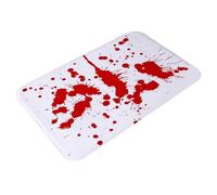 LearnLyrics Tapis De Salle De Bain D'haloween - Mat D'empreinte Sanglante, Tapis d'horreur Non Glissant | Décoration De De Douche De Bain, De Porte D'entrée Effrayante pour De Salle De À I