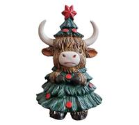 LearnLyrics Vache De Noël - Décoration des Hautes Terres, Ornement Rustique | Farm Figure comme Centre De Table Décoratif Et Statue De Chambre pour La Maison, La Chambre pour, La Salle De Bain, La S