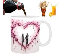 LearnLyrics Verres pour la Saint-Valentin, la Saint-Valentin - Visual Heart Cup | Verre en céramique de 11 onces pour adultes, cadeau mignon pour la Saint-Valentin, par