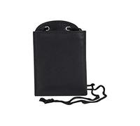 LEAS Pochette de sécurité pochette tour de cou pochette à porter avec compartiment billets en cuir véritable, noir Travel-Line''