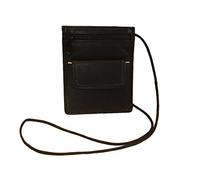 LEAS Pochette de sécurité Pochette Tour de Cou Pochette à Porter en Cuir véritable, Noir Travel-Line''