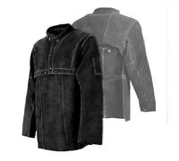 LeaSeek Veste de soudage en cuir - Tablier de soudure robuste avec manches