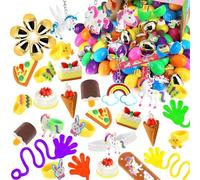 LEASEN [6 œufs dorés] Lot de 100 œufs de Pâques pré-remplis avec jouets fantaisie à l'intérieur, 100 œufs de Pâques en plastique avec jouets, cadeaux de chasse aux œufs de Pâques pré-remplis