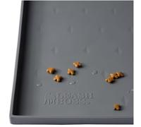 Leash Boss Tapis d'alimentation en Silicone imperméable pour Chiens et Chats, Tapis avec Bords Hauts surélevés, Passe au Lave-Vaisselle, Tapis pour Petit Chien 45,7 x 27,9 cm, Gris