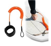 Leash de Surf 10ft 5mm, Laisse de Paddle Stand Up pour Planche de Surf et Kayak, Corde de Traction de Sécurité avec Attache Cheville Confortable, Accessoire SUP Orange Rouge