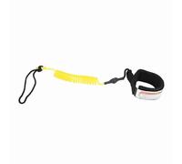 Leash de Surf 5mm Pour Planche Stand Up Paddle, Corde en PU Noir, Cordon Spiralé 5ft Ajustable - Confortable, Durable et Léger, Adapté au Surf et Bodyboard (Jaune)