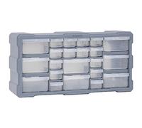 Leasha Boîte de Rangement en Polypropylène, Armoire à Outils Casier de Rangement en Plastique avec 22 tiroirs 49x16x25,5 cm