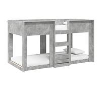 Leasha Lit Superposé 2 Places, Lit Mezzanine Enfant Double en Bois sans Matelas Gris béton 90x200 cm