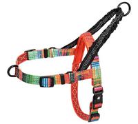 Leashboss Harnais Anti-Traction pour Chien - Facile à Promener - pour Animaux de Compagnie de Petite, Moyenne et Grande Taille - Réfléchissant avec Clip de Fixation arrière et Avant (Motif de