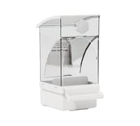 leasote Mangeoire à oiseaux transparente de grande capacité, résistante aux intempéries, à la poussière, facile à installer, blanc