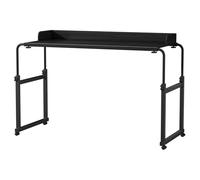 leasote Table de lit, table de lit avec roulettes à 360 degrés, ordinateur de lit mobile avec déflecteur de pied, table à manger, ordinateur d'ordinateur, noir, 120 x 50 cm