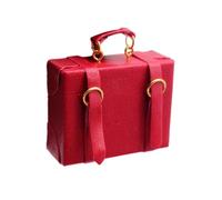 leasote Valise miniature en bois pour maison de poupée, artisanat artisanal, bricolage ornement 1/6 1/12 poupées rouges