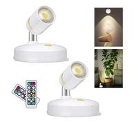 LEASTYLE Spot LED sans fil à piles pour intérieur avec télécommande, éclairage ascendant sans fil pour affichage mural, décoration d'art