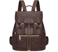 Leathario Petit Sac a Dos Femme Antivol, Sacs à Main Portés Dos Femme Léger Backpack Loisirs Casual en Cuir Vegan pour Voyage L'école Travail Université Collège Shopping