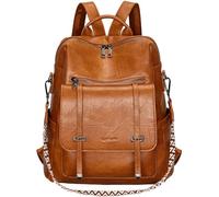 Leathario Sac a Dos Antivol Femme en Cuir Vegan, Sacs à Main Portés Dos Imperméable Elegant Leger, Backpack pour Voyage L'école Travail Université Collège Shopping