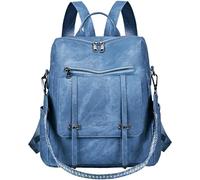 Leathario Sac a Dos Antivol Femme en Cuir Vegan, Sacs à Main Portés Dos Imperméable Elegant Leger, Backpack pour Voyage L'école Travail Université Collège Shopping