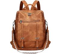 Leathario Sac a Dos Antivol Femme en Cuir Vegan, Sacs à Main Portés Dos Imperméable Elegant Leger, Backpack pour Voyage L'école Travail Université Collège Shopping