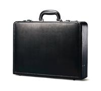 Leather Attache, 17-7/20,3 cm X4-1/10,2 x 33 cm, Noir, vendu comme 1 chaque