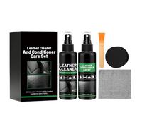Leather Care Kit, Cleaner Conditioner Set, Upholstery Restore Solution, Deep Conditioning Procedure, Car Furniture Couch Seat Home Shoe Boot Purse Bag Leather Maintenance Protection Shine Use