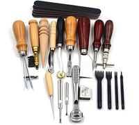 Leather Craft Carving Tool, 19 pièces / Set Leather Craft Punch Tools Leathercraft Stitching Carving pour DIY Main Groover Personalisation projets en cuir