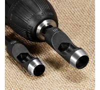 Leather Craft Perforatrice creuse pour perceuse électrique, acier au carbone avec tige hexagonale 6,35 mm, compatible avec cuir, plastique, caoutchouc, vinyle, synthétique (6#)