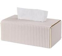 Leather Creative Rectangular Facial Tissue Box For Living Room Coffee Table Decoration(Bianco)
