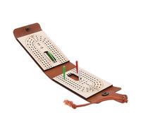 Leather Cribbage Game, Compact Travel Board Set, Foldable Playing Card System with Peg Storage, Lightweight Strategy for Group Play, Premium Game Set with Modern Style, Travel Use for Adults