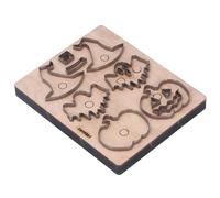 Leather Cutting Die Halloween Theme Hat Ghost Pumpkin Hand Punching Dies DIY Scrapbook Template Alloy Steel Blade Wooden Base for Halloween Crafts