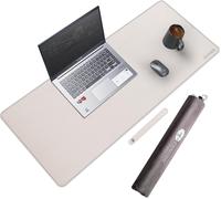 Leather Desk Pad,35.4 x 15.7 Inches Extra Large PU Leather Desk Pad,XXL Waterproof Desk Writing Mat for Office,Office,Home,Cream