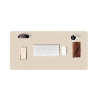 Leather Desk Pad Protector Mouse Pad Office Desk Mat Waterproof Non-Slip PU Leather Computer Desk Pad Pour Bureau(Beige,90x43 cm)