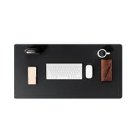 Leather Desk Pad Protector Mouse Pad Office Desk Mat Waterproof Non-Slip PU Leather Computer Desk Pad Pour Bureau(Black,60x35 cm)