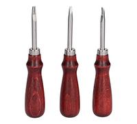 Leather Edger Sharp Professional Trimming Kit 3 Sizes Wooden Handle DIY Craft Leather Cutting Tools for Handbags Wallets Belts Purses Backpacks Christmas Gifts