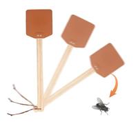 Leather Fly Swatter, Handheld PestsControl Tool, 17.32x4.53in Long Handle Trap with Sturdy Leather Strike Layer, Heavy Duty Insectt Control System, Hangable Cleaning Design, Indoor Outdoor Use