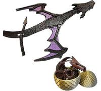 Leather Hand Dragon Bracelet, Leather Dragon Bracelet, Cosplay DragonBracelet, AdjustableDragon Hand Cuff Arm Band Jewelry Cosplay LeatherBracelet with 3D Printed DragonEggs (Black Purple-Left)