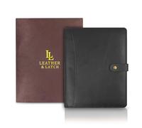 Leather & latch Porte-documents professionnel en cuir véritable pour format A4/papier à lettre avec boucle pour stylo, emplacements pour cartes, idéal pour hommes et femmes, affaires et entretiens