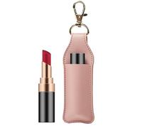 Leather Lipstick Holder Keyring | Small Cosmetic Pouch for Purse | Balm Clip Holder for Handbag for Women Girls Travel Home School Office Commuting Accessories