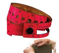 Leather Measuring Ruler - Wrist Wrap Ruler And Marker Storage Tool For Crocheting Knitting Embroidery | Soft Leather With Clear Markings, Adjustable Strap For Weaving Stitching And DIY Craft Projects