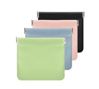 Leather Pouch, Mini Portable Cosmetic Bags for Women, Coin Purse Lipstick Cosmetic Accessories Organizer, Small Travel Kit Storage Pouch for Shopping and Traveling (B-4PCS)