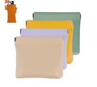 Leather Pouch - Personalized Snap Leather Storage Bag, Mini Portable Cosmetic Bag for Lipstick Glasses, Travel & Daily Use (C-4pc)