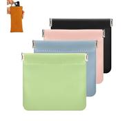 Leather Pouch - Personalized Snap Leather Storage Bag, Mini Portable Cosmetic Bag for Lipstick Glasses, Travel & Daily Use (A-4pc)