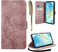 Leather Protective Case Compatible With Samsung Galaxy A16 5g/4g And Screen Protector, Wallet Phone Flip Pu Leather Wallet With Card Slots -